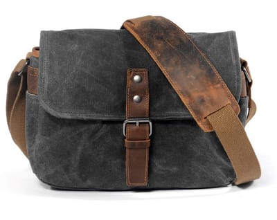 Dailygoods- Cameratas Waterdicht Ontwerp - Compacte Crossbody - Gewaxt Canvas - DSLR/SLR/Systeemcamera - Duurzaam - 11,8x3,9x20,1 cm - Camera Bag