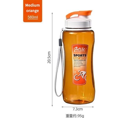 700ml Waterkoker Grote Capaciteit Afgesloten Lekvrij Sport Fitness Beker Buiten Draagbaar Met Draagkoord Ontwerp Sport Waterkoker 560-700ml orange