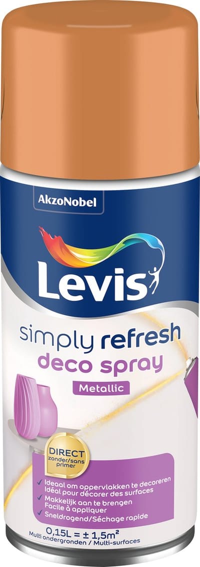 Levis - Simply Refresh Deco Spray Metallic - Copper - 0,15 L