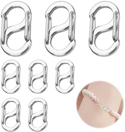 8 stuks roestvrijstalen karabijnsluitingen voor doe-het-zelf sieraden en accessoires
