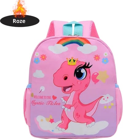 Livano Kinder Rugzak - Jongen - Meisje - Schooltas - Backpack - Roze Dino