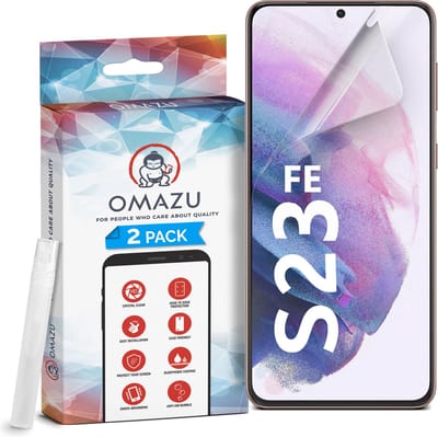 Geschikt voor Samsung Galaxy S23 FE, OMAZU 3D Flex TPU Screenprotector. 2 Pack - 100% vingerafdruk scanner compatible- Edge-to-Edge beschermingsfunctie- Kras herstellende coating- Geen glas