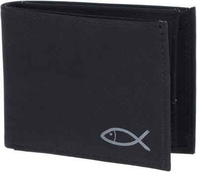 oxmox portemonnee New Cryptan RFID Protect Pocketbörse Freedom Fish Print Grey Black zwart