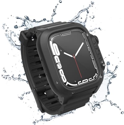 Catalyst Siliconen Watch bandje geschikt voor Apple Watch - 45 mm Bandje Gespsluiting | Catalyst Waterproof Case - Zwart