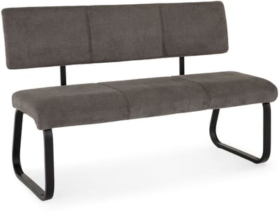 Eetkamerbank VILAS met stoffen bekleding – donkergrijs