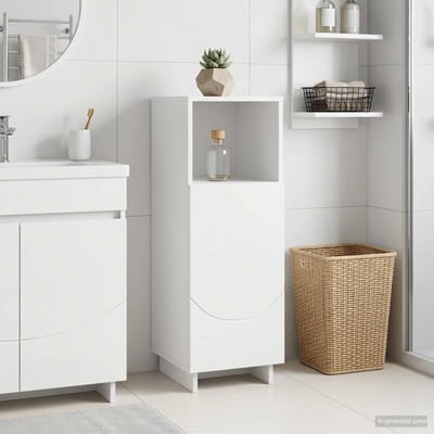 vidaXL - Badkamerkast - Hoogglans - Wit - 36,5 - x - 38 - x - 95 - cm - Bewerkt - hout