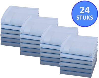 Sorprese Zakdoeken Heren - Gentlemen Blue Edition - 24 stuks - 100% Egyptisch Katoen - Luxe Heren Zakdoeken