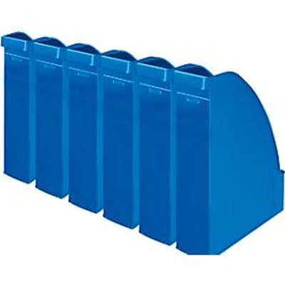 LEITZ® tijdschriftenhouder 2476, rugbreedte 70 mm, polystyreen, 6 stuks, blauw