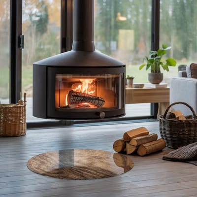 Coloray Vloerplaat Houtkachel - Plaat voor Onder Kachel - 60 cm x 60 cm - Kachel Vloerplaat - Bruin Vloerplaat Kachel - Onderplaat - Vloerplaat Openhaard - Houtkachel Accessoires - Onderplaat Voor Houtkachel
