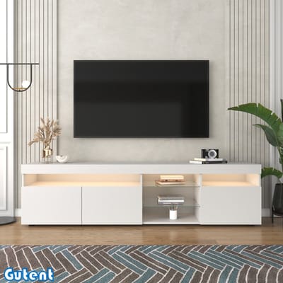 Gutent TV-meubel - Wit Modern - Helder Paneel - Variabele LED-verlichting