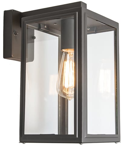 QAZQA sutton - Landelijke Wandlamp voor buiten - 1 lichts - L 170 mm - Donkergrijs - Buitenverlichting
