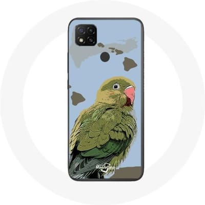 Xiaomi Redmi 9C hoesje Parkieten Vogels groen groen