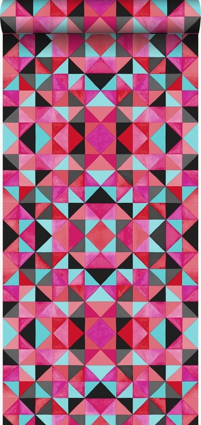 Origin Wallcoverings behang kubisme rood en blauw - 53 cm x 10.05 m - 346911