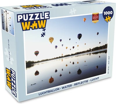 Puzzel Luchtballon - Water - Reflectie - Lucht - Legpuzzel - Puzzel 1000 stukjes volwassenen