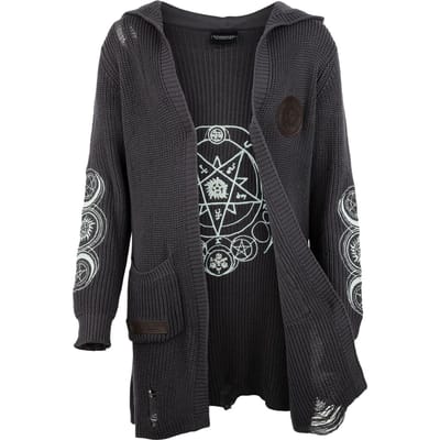 Supernatural Cardigan - Moons - S tot XXL - voor Vrouwen - grijs