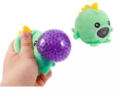 iTotal Mini Zachte Squishy Stressbal HELLO DINO 7.5x7.5x7.5cm | Anti-Stress Bal Voor Hand - Voor Kinderen, Peuters & Volwassenen - Siliconen - Sensorisch Speelgoed - Fidget Toys - Onderarm Trainer