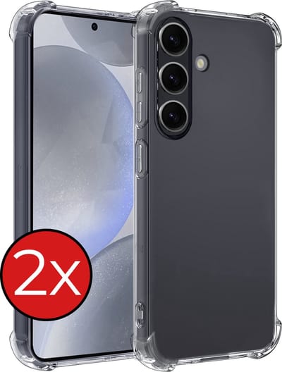 Hoesje - 2 Stuks - Geschikt voor Samsung Galaxy S24 - Sterk & Shockproof - Back Cover - Siliconen Case - Telefoon Hoes Shock Proof - Telefoonhoes - Transparant