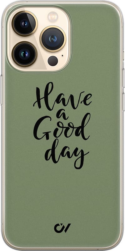 Hoesje geschikt voor Apple iPhone 13 Pro - Good Day - - Groen - Apple Soft Case Telefoonhoesje - TPU Back Cover - Casevibes