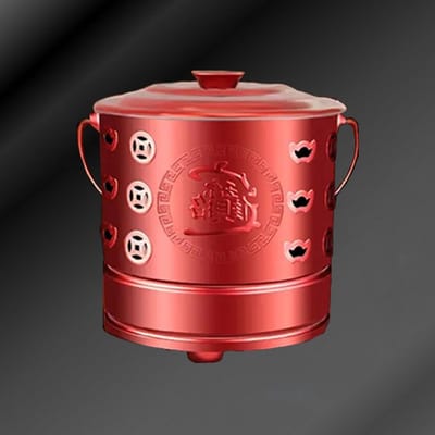 Roestvrijstalen brandkorf - Verbrandingsoven buiten - Afval verbranden - Efficiënte verbranding - 265 x 29 inch - Rood