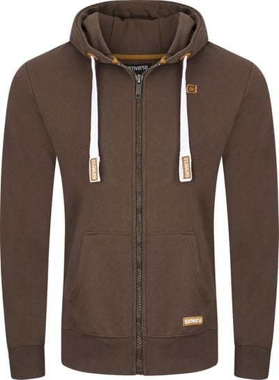 riverso Heren Sweatjack RIVNoah regular fit Bruin S Volwassenen Hoodiejacket - Sweatvest