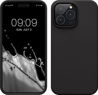 kwmobile telefoonhoesje geschikt voor Apple iPhone 14 Pro Max - Hoesje met siliconen coating - Smartphone case in mat zwart