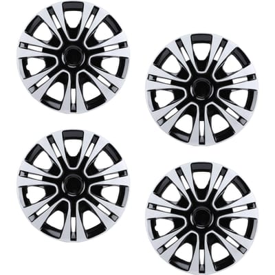 4PCS Enjoliveurs 14 Pouces Set d'Enjoliveurs Style Couvre-Roues Universel pour Voitures Camions SUV black