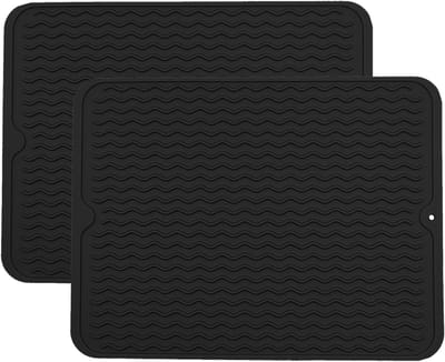 Grote Golfvormige Siliconen Warmtebestendige Onderzetters en Keukenmatten Set van 2, Antislip en Isolerend voor Pannen en Tafelgebruik, 40 x 30 cm