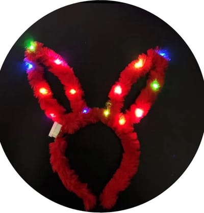 Akyol - Pasen haarband - 1 stuk - carnaval verkleden - carnaval - konijnen haarband- diadeem- konijn haarband lichtgevend - konijn diadeem - Pasen diadeem - haarband Pasen - Haar Accessoire-Hoofdband met Oortjes- Verjaardagsfeestje | Verkleden | Pase