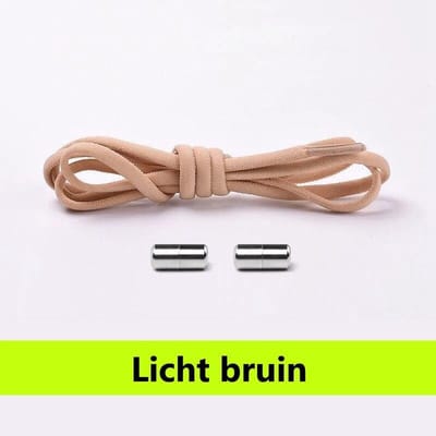 Schoenveters - Licht bruin - Veters plat 0.5 cm - Veters - Elastische veters - Sneakers - Schoenen - Kleding - Sport - Sportschoenen - Accessoires - 100 cm - Veterschoenen dames - Veterschoenen heren - Elastische veters kinderen - Lock laces