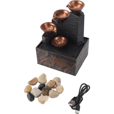 USB Tafelblad Waterfontein Rijkdom Aantrekkende Feng Shui Stromend Water Ornamenten Ambachten Met LED
