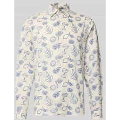 regular fit vrijetijdsoverhemd in all-over look met kentkraag