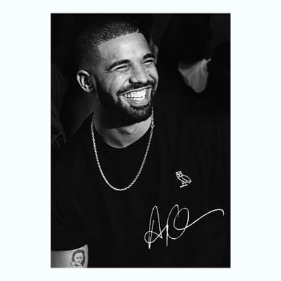 Allernieuwste.nl® Canvas Rapper Drake 2 - Canadese Rapper, Zanger, Songwriter - Kleur - 50 x 70 cm