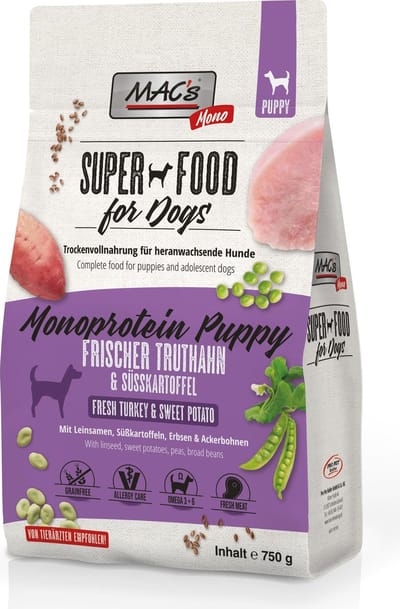 MAC's Superfood Hondenvoer Puppyvoer - Mono Kalkoen - 750g - Hondenbrokken