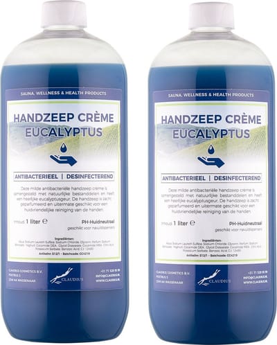 Handzeep Crème Eucalyptus 1 liter - set van 2 stuks