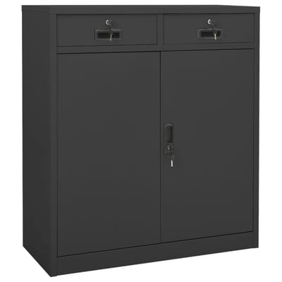vidaXL - Kantoorkast - 90x40x102 - cm - staal - antracietkleurig