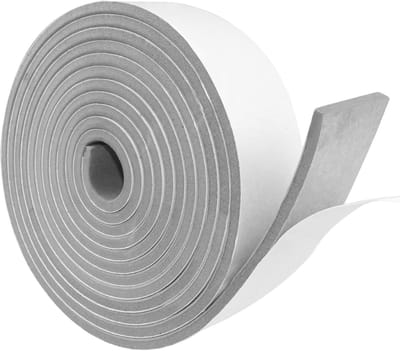 Famanu – Zelfklevende isolatieafdichting van schuimrubber voor raam en deur - 50 mm breed - weerbestendig en tochtwerend - geschikt voor isolatie en demping - grijs