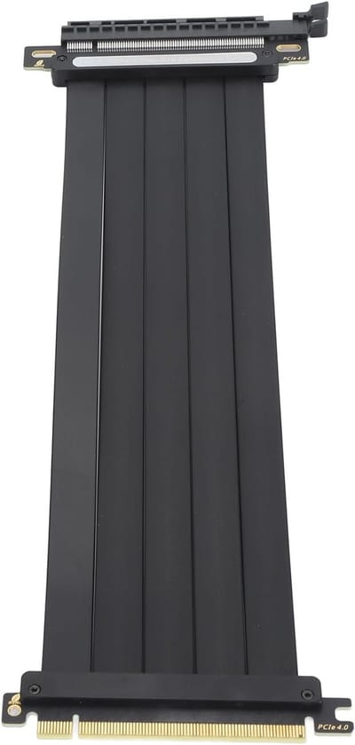 PCIe Riser Kabel - GPU Verleng Kabel - Componenten Aansluiten - EMI Afgeschermd - 250 mm - Zwart