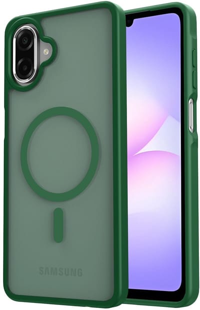 Hoesje Geschikt voor Samsung Galaxy A07 - Compatibel met MagSafe / Qi2 - Matte Beschermhoes - Back Cover met Magneet - Groen