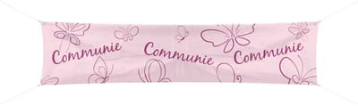 Folat - Banner Communie Roze - communie versiering - communie
