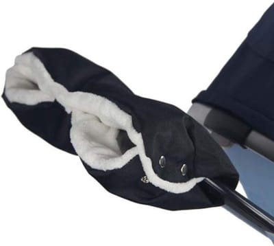 Winterse Handwarmers voor Kinderwagens - Waterdichte Handschoenen met Fleece, Winddicht en Universele Maat voor Fietstrailers, Zwart