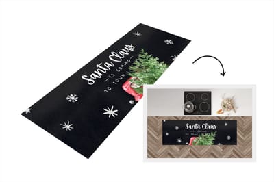 Keukenloper - Loper keuken - Kerstman - Spreuken - Santa Claus is coming to town - Kerst - Quotes - 150x50 cm - Keukenloper vinyl