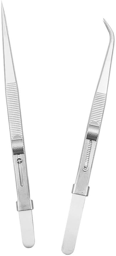 Dailygoods- Precisiepincet Set - Roestvrij Stalen Pincet - Fijne Puntige Tips - Rechte/Gebogen Tippincet - Antislip Ontwerp - Duurzaam en Schokbestendig - Sieradenpincet