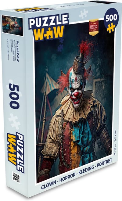 Puzzel Clown - Horror - Kleding - Portret - Legpuzzel - Puzzel 500 stukjes