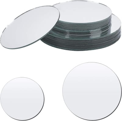 20 Stuks 7.5cm/10cm Ronde Glazen Spiegeltegels, Kleine Spiegels voor Compacte Vouwspiegels, Interieurdecoratie en DIY Creaties