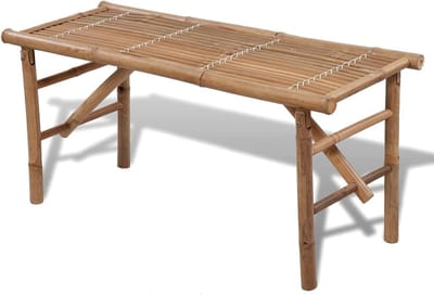 Tuinbank Bamboe - Buiten Zitten - Ontspannen Buiten - Waterproof Bamboe - 118 cm - Natuurlijk
