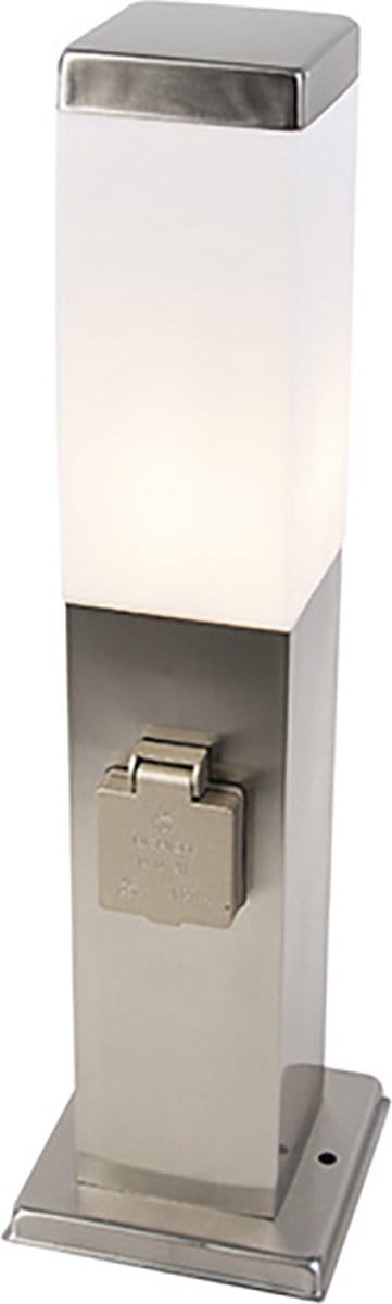 QAZQA malios - Moderne Buitenlamp met stopcontact - 1 lichts - H 450 mm - Staal - Buitenverlichting