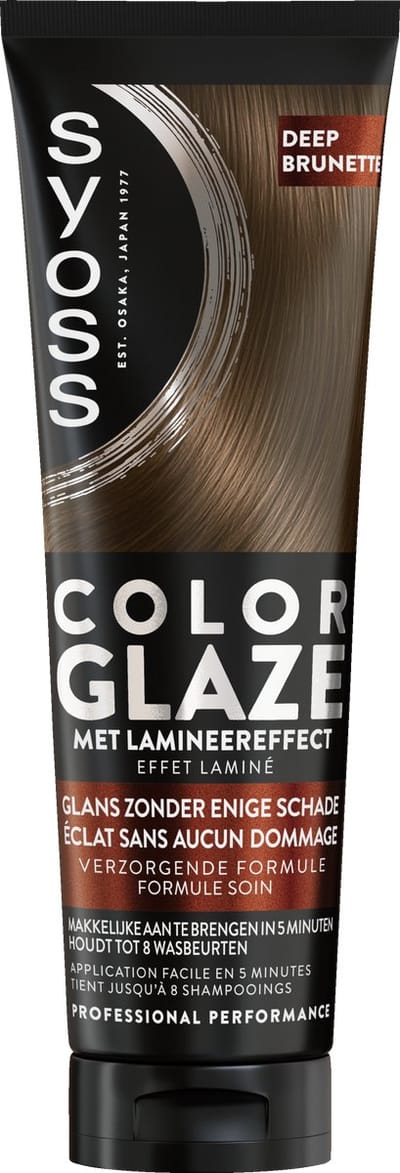 Syoss Color Glaze Deep Brunette - Haargloss Toner - Donkerbruin - Haarglans en Kleur Opfrissen - Tot 8 Wasbeurten - Lamineringseffect - Met Keratine - Voor Lichtbruin tot Donkerbruin Haar - 130ml