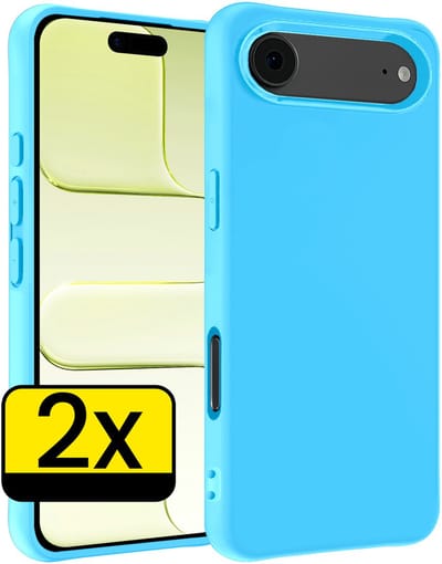 Hoesje - 2 Stuks - Geschikt voor Apple iPhone Air - Sterk & Shockproof - Case Siliconen - Back Cover - Telefoon Hoes - Telefoonhoesjes - Lichtblauw