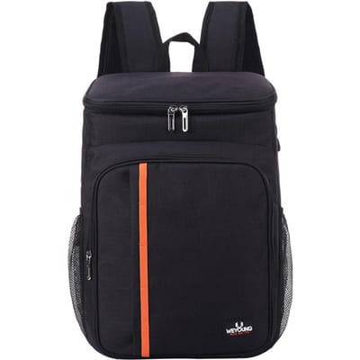 Sac à dos isotherme pour déjeuner, grande capacité, étanche, 18 L, pour pique-nique, frais et chaud, sac isotherme pour rangement extérieur, sac à bandoulière noir