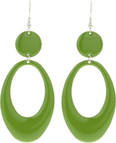 Behave - Oorhangers - Ovaal - Olijf Groen - 9 cm lang